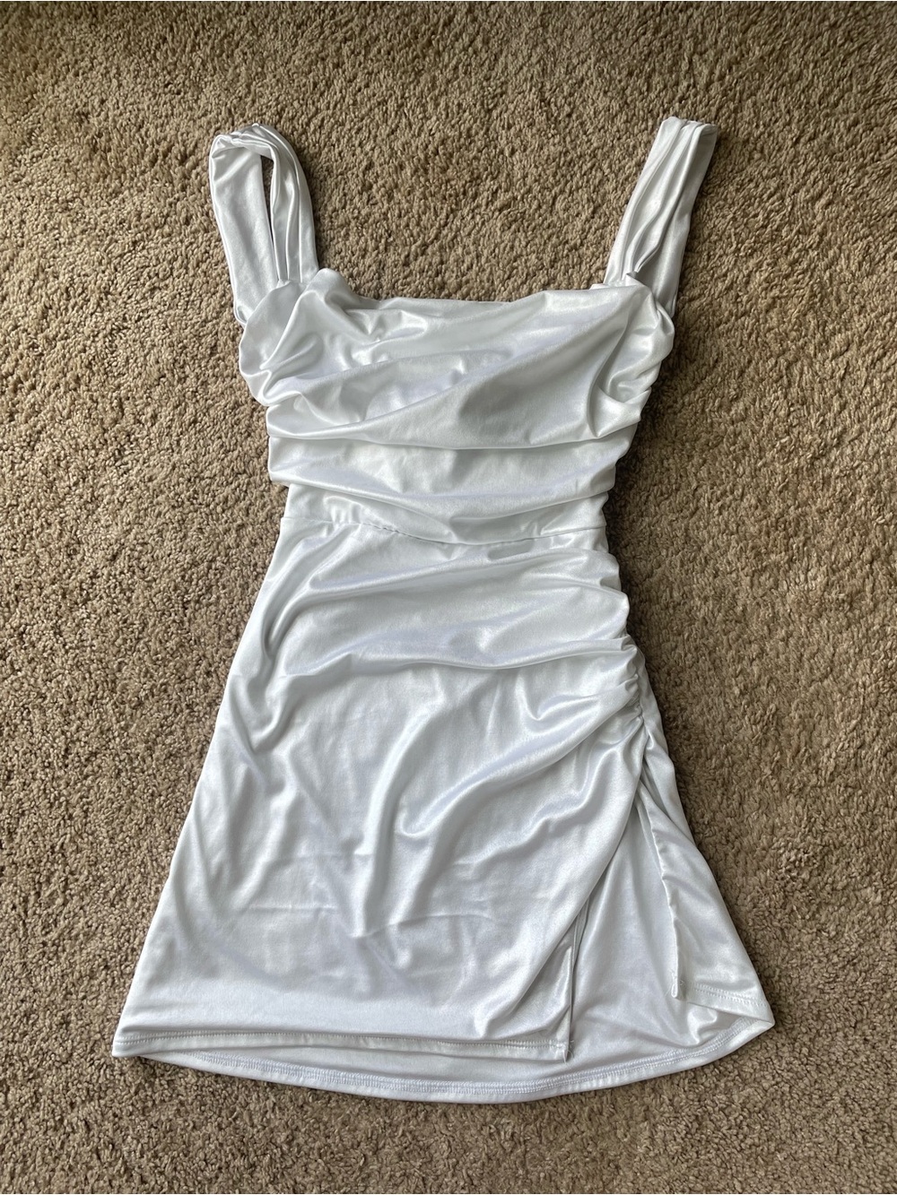 White Satin Mini Dress